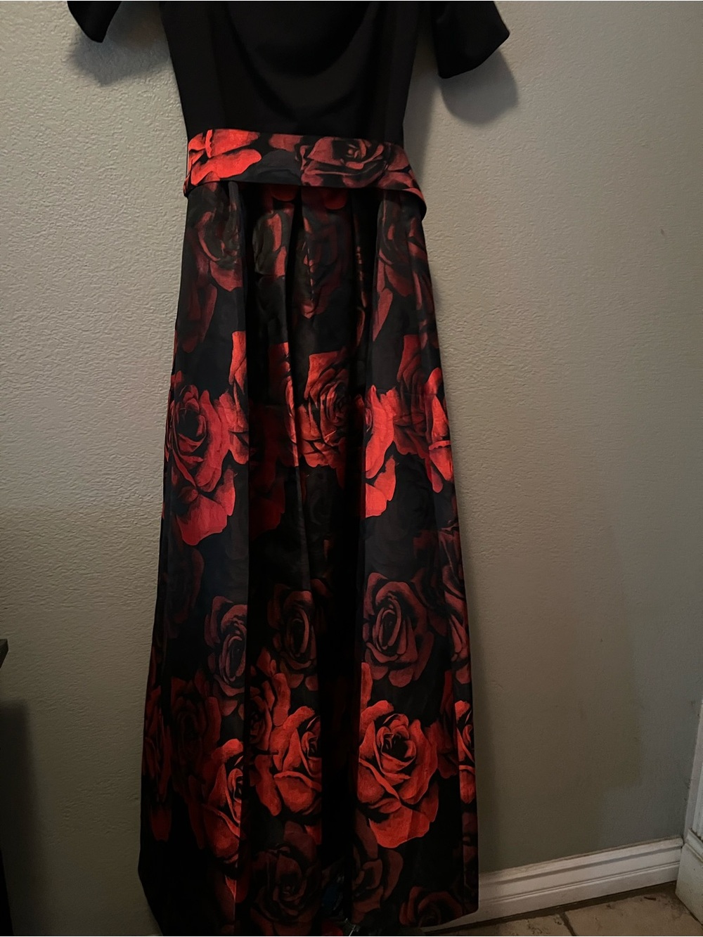 Black and Red Floral Maxi dress